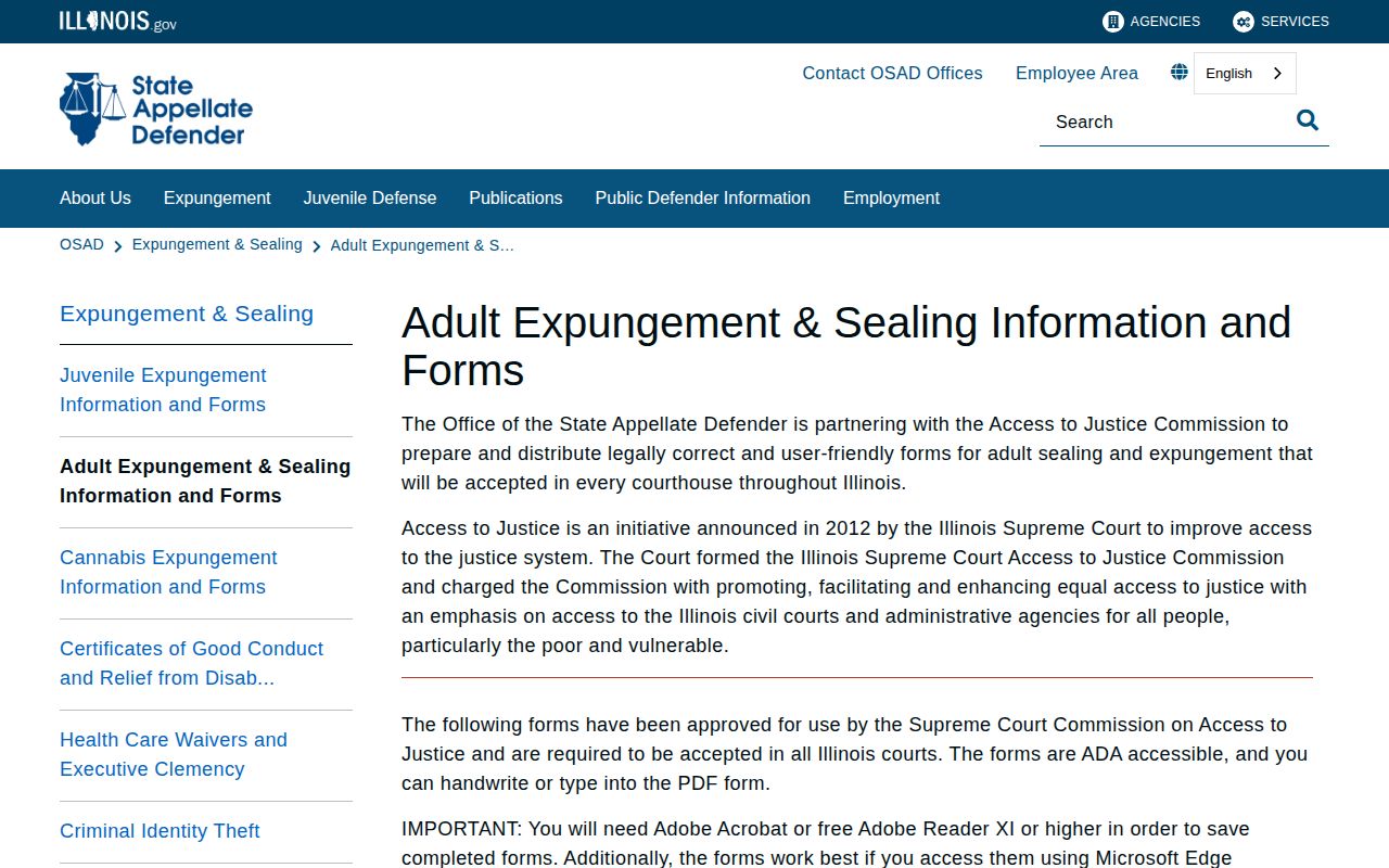 Illinois guidance comparing expungement and sealing of criminal records